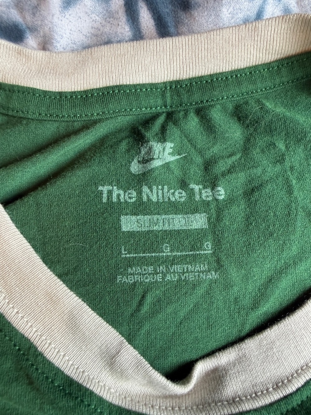 Nike Green Ringer Tee with White Script - Picture 2 of 4